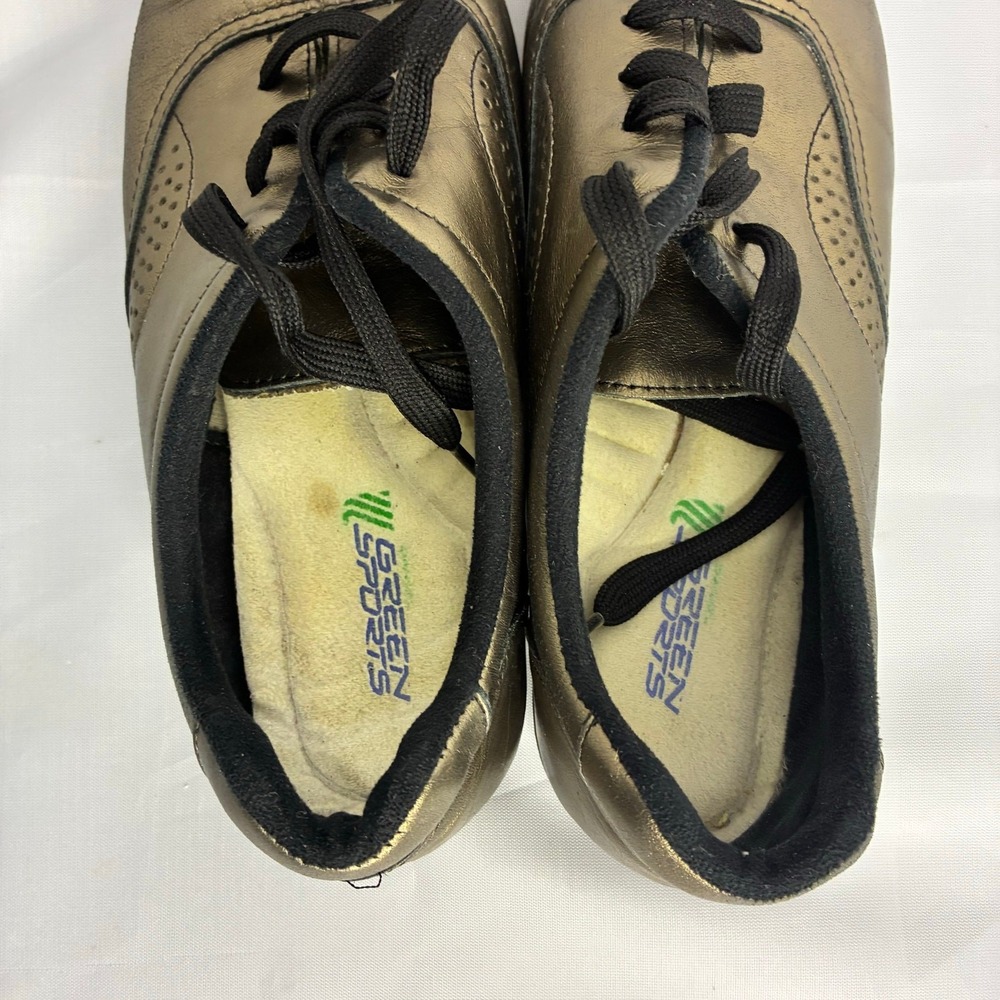 Daniel Green Luxe Shoes Dark Gold Leather Loafers Vintage 80s Women US 8.5M USA - Picture 5 of 8
